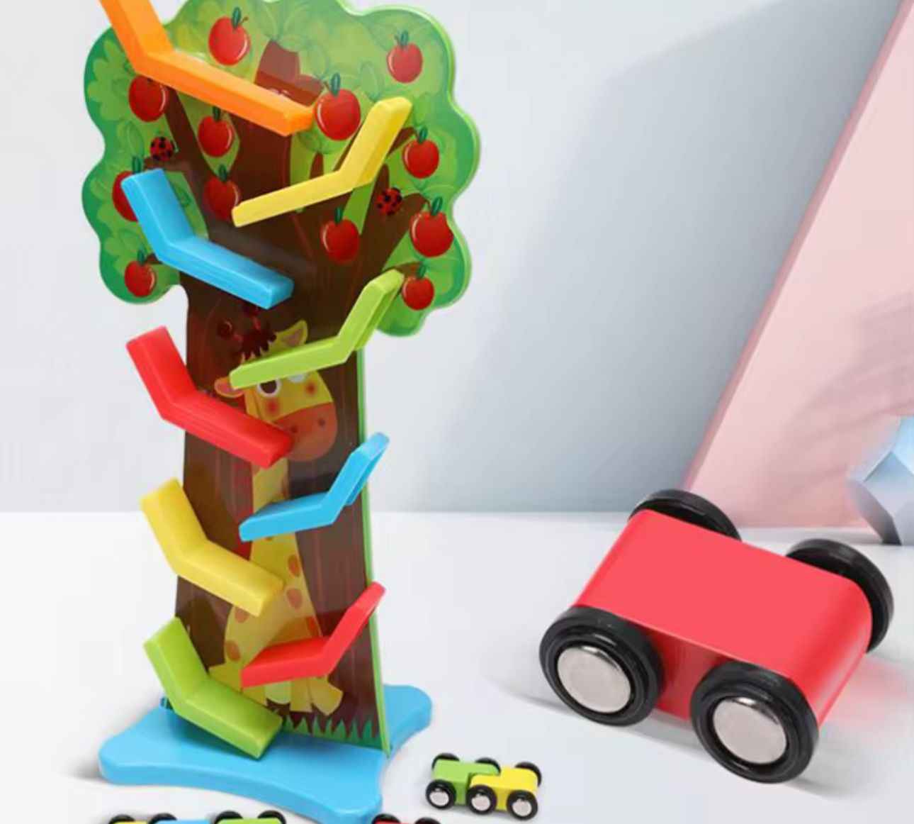 Pista Arbol De Autos Juguete Didáctico De Madera Para Niños