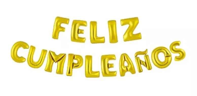 Globos Metalizados Letras Feliz Cumpleaños