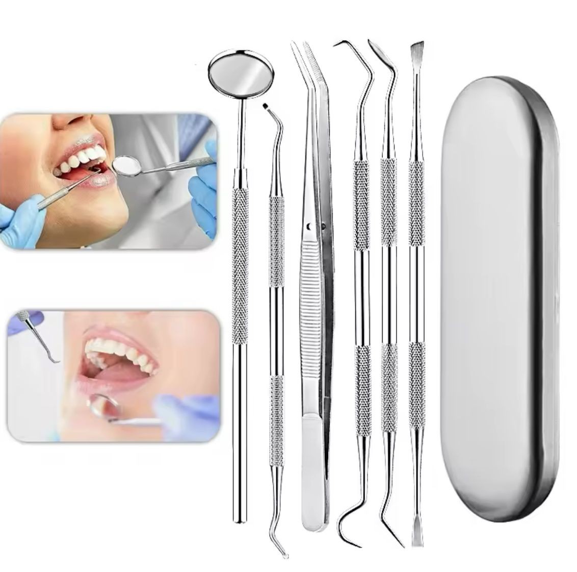 Set De Herramienta De Limpieza Dientes Acero Inoxidable