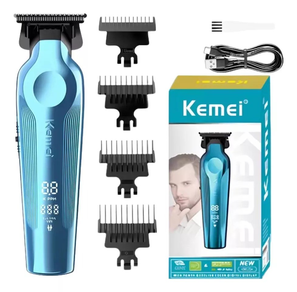 Maquina Patillera Trimmer Recargable Kemei Km-264 Azul