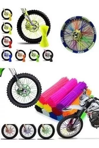 Set Cubre Rayos Popotes Moto Bicicleta Colores 72 Unidades