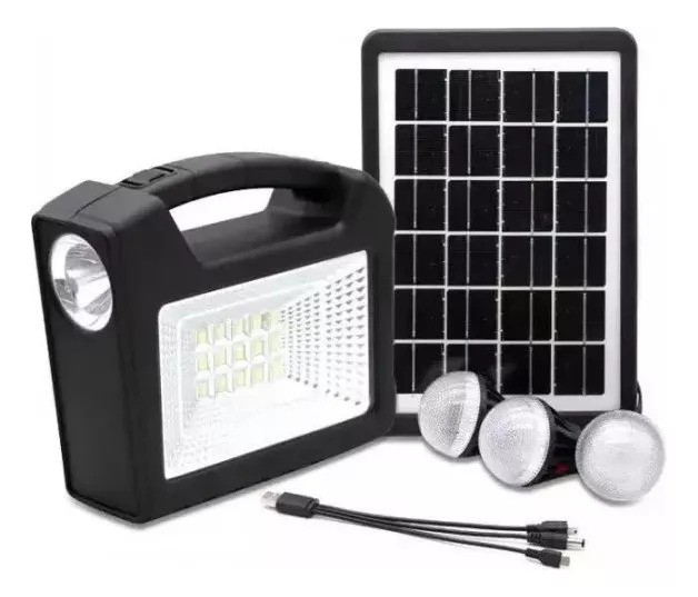 Kit Solar Portátil Recargable Incluye 3 Ampolletas+ Cable
