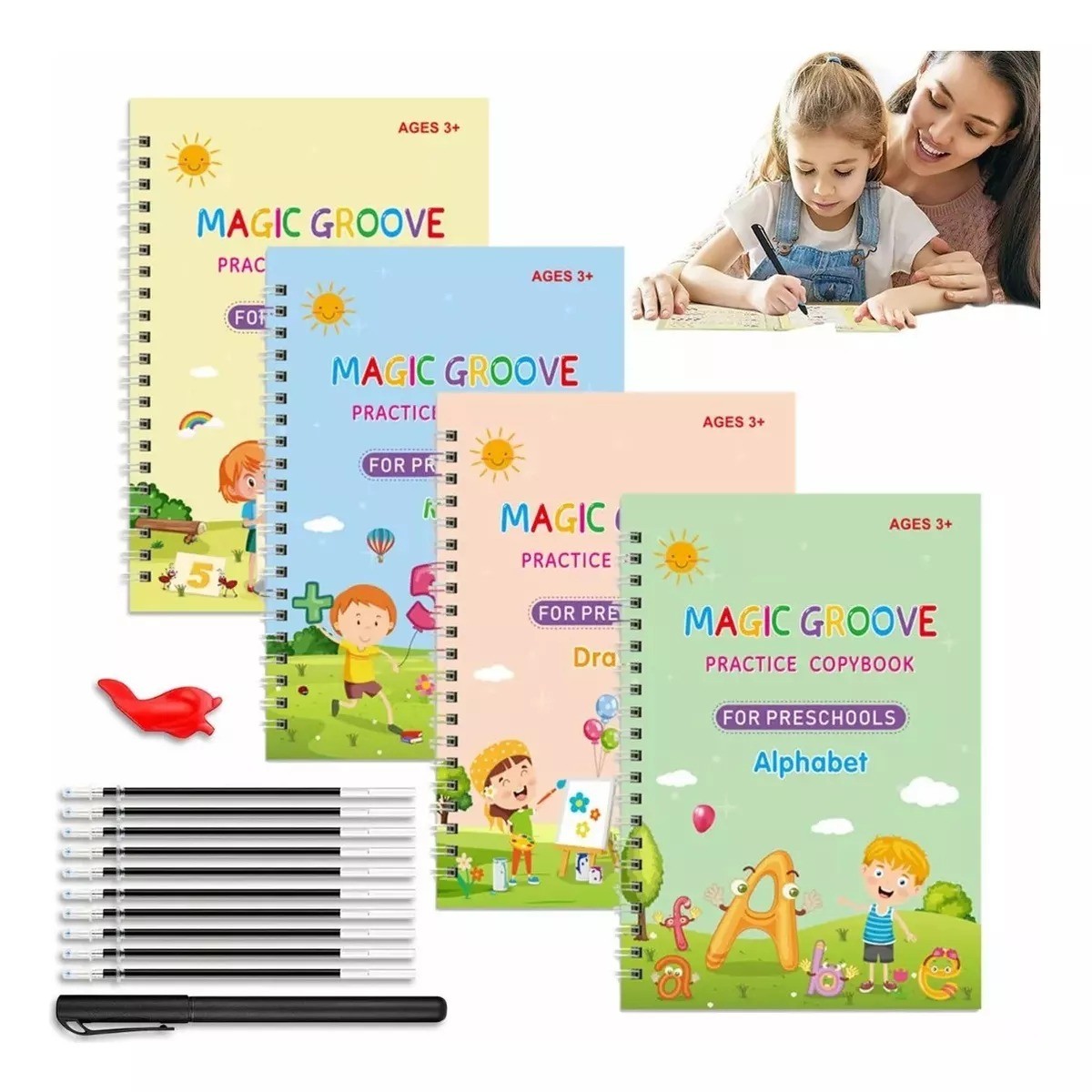 Set Libro De Caligrafía De Pintura Mágica Niños Aprendizaje