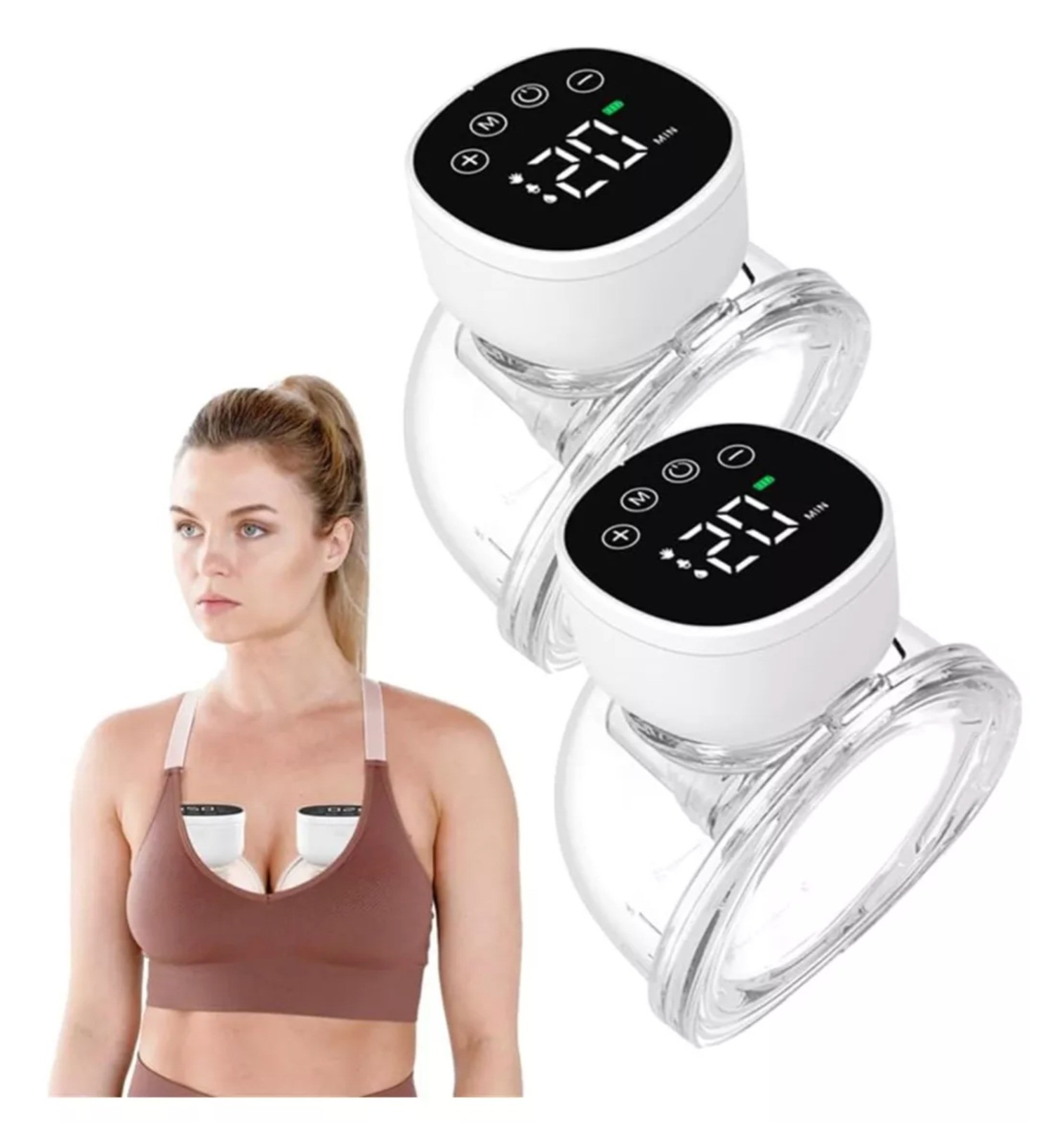 2pcs Extractor Leche Electrico Manos Libres Portátil Usb