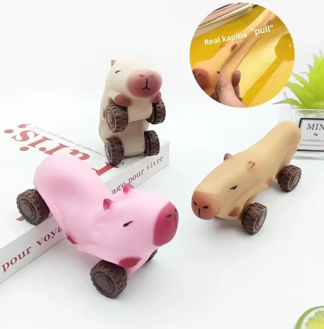 Capibara Carrito  Squishy Juguete Elástico Flexible