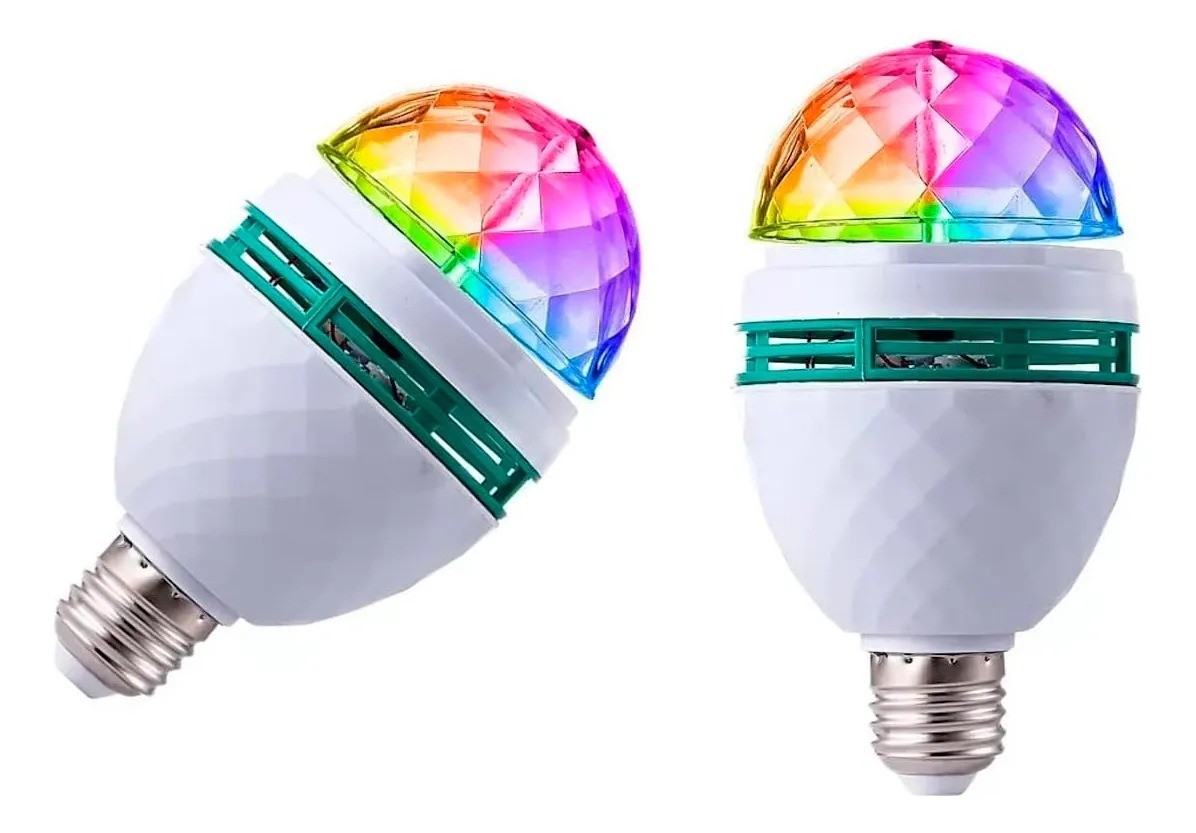 Ampolleta Led Bola De Disco Giratoria Luces De Fiesta E27