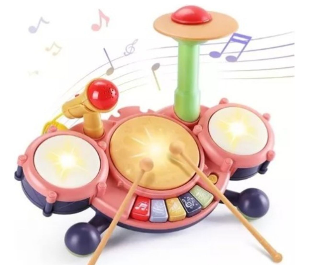 Bateria Para Bebe Touch Con Piano Y Microfono