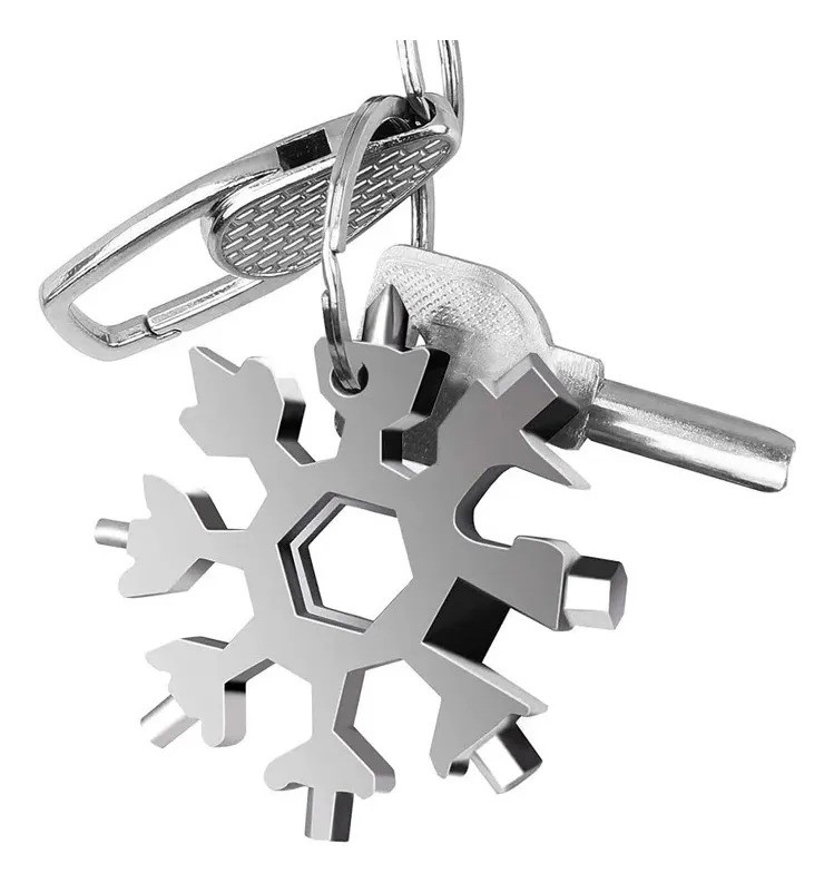 Llavero Forma Copo De Nieve Multi herramienta 18 En 1 multifuncional