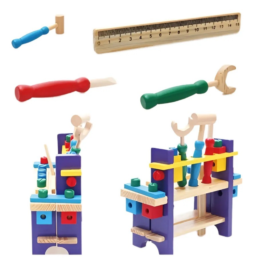 Herramientas Juguete Didáctico Madera Para Niños Montessori