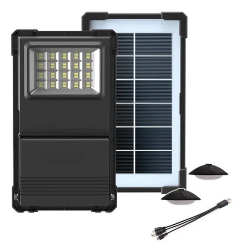 Lámpara Solar Con Doble Ampolleta Blanco Alumbrado