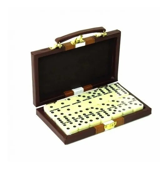 Juego Domino Con Caja Dura Acolchada 28pcs Deluxe Lujo