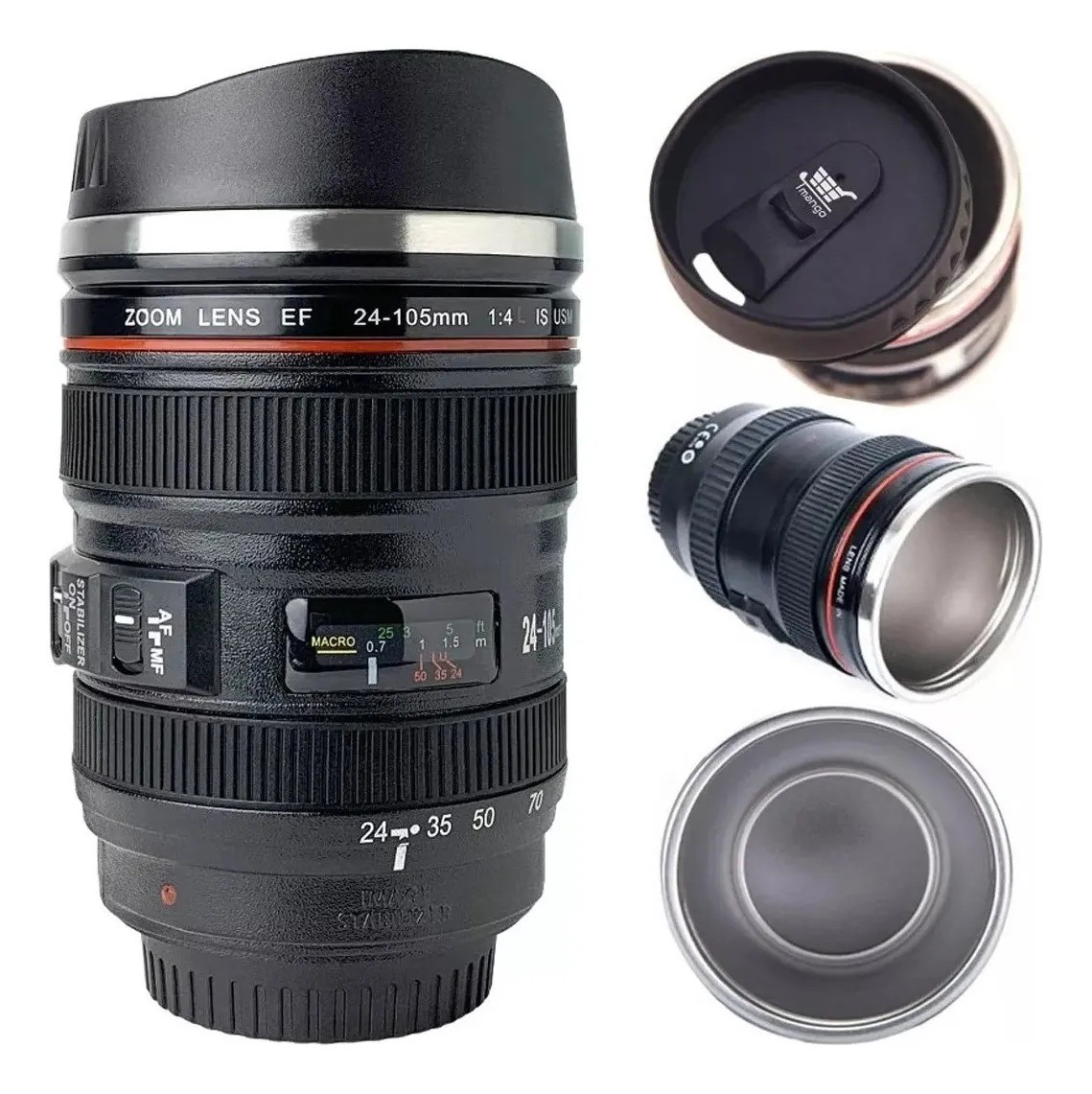 Tazon Taza Cafe Mug Tipo Lente De Camara Fotografica Alumini