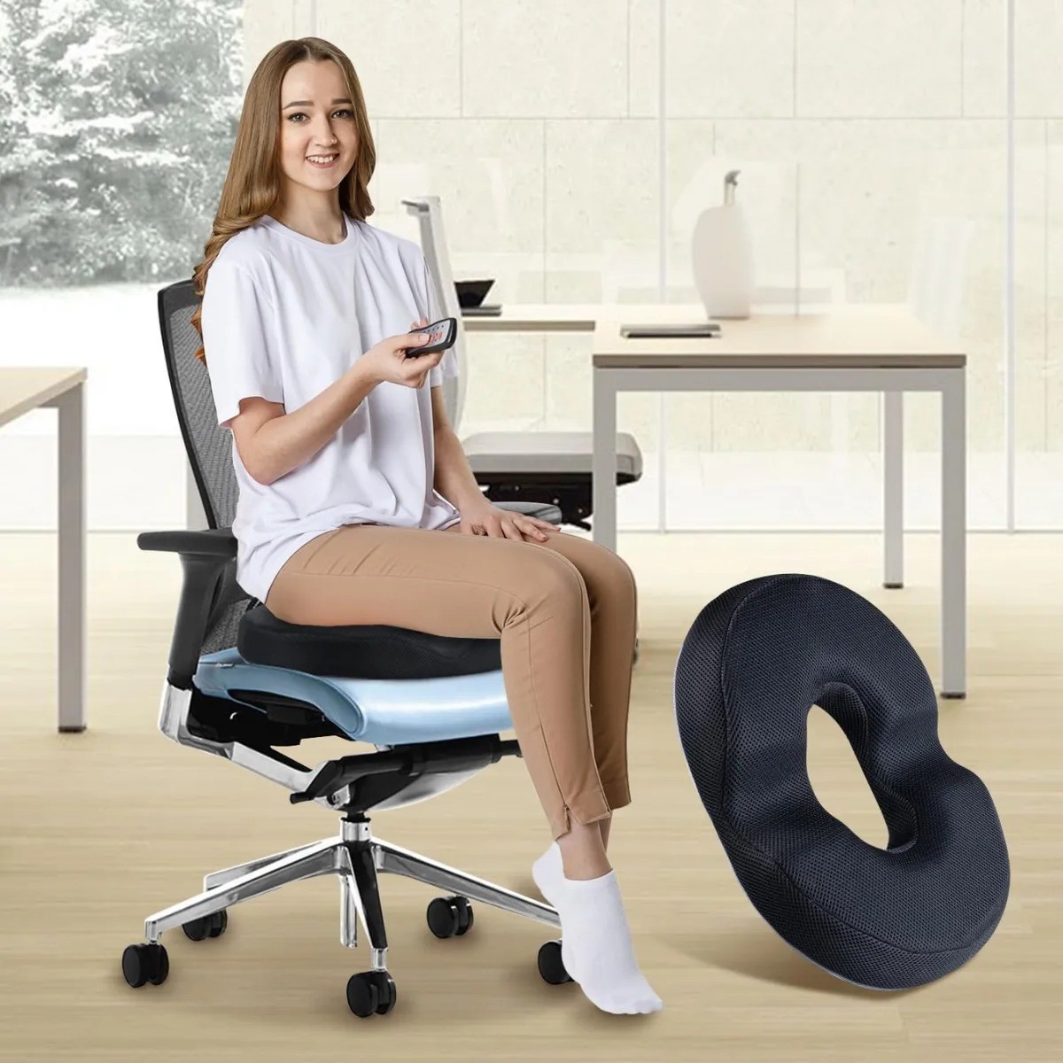 Cojin Hemorroide Espuma Dona Cojines Silla Ortopedico Coxis