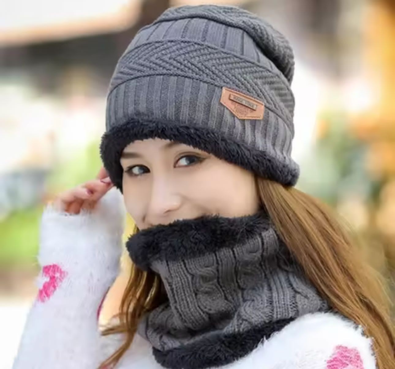 Gorro De Lana Con Interior De Chiporro + Cuello, Invierno