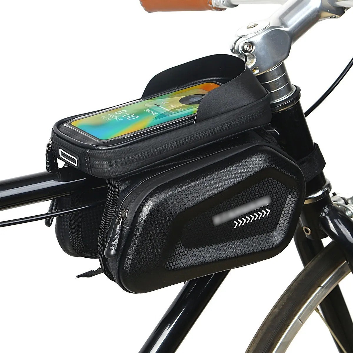 Bolso Bicicleta Portacelular Con Conector Auricular Base