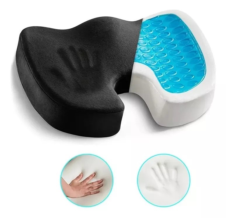 Cojín Asiento Memory Foam Y Gel Ortopédico Coxis Ergonomico
