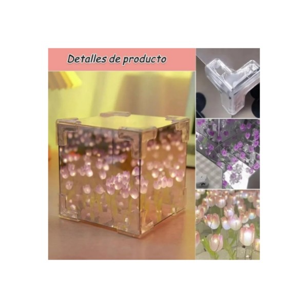 Diy Espejo Led Cube Tulipanes Lamparas Led Lamparas De Noche