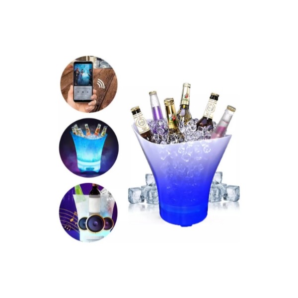 Hielera Parlante Cubetera Led Rgb Bluetooth Grande