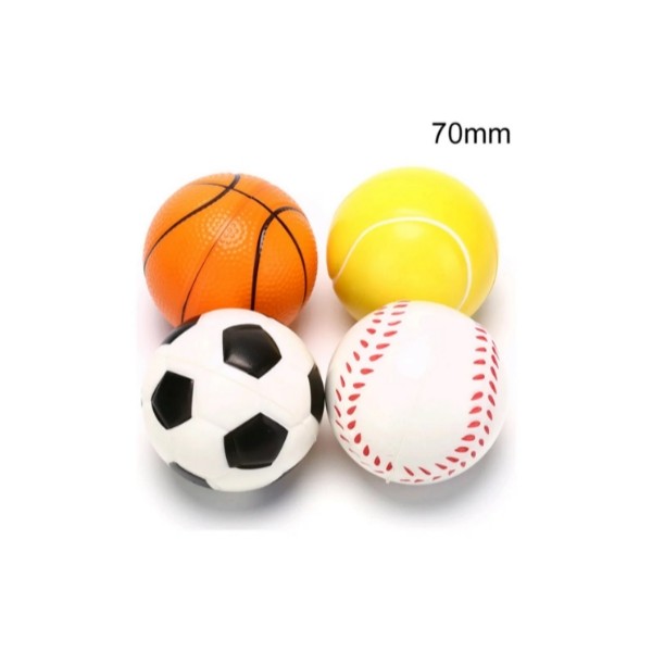 4 X Pelota Deportes Anti Estrés Espuma 7cm Sorpresa Variado