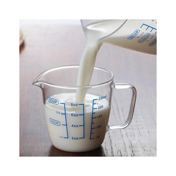 Taza Medidora De Vidrio, Jarra Medidora 250 Ml