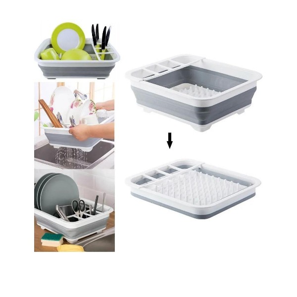 Secador Platos Multiusos Porta Cubiertos Plegable Cocina