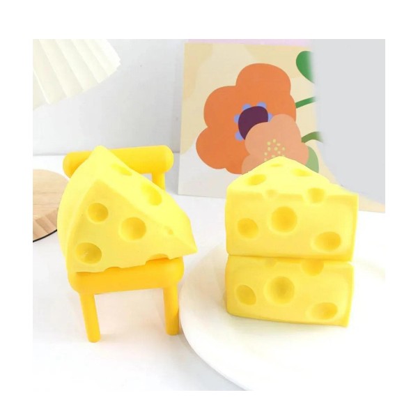Juguete Queso Squishy Antiestrés Para Niños Y Adulto Amarillo