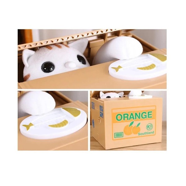 Alcancia Animal Gato Roba Monedas