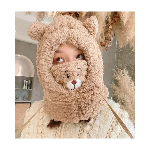 Gorro Pasamontaña Oso Felpa Chiporro Mascarilla Niñas/niños
