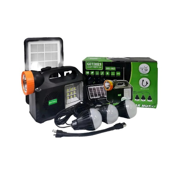 Kit Solar Con Radio-parlante- Foco Cargador 3 Ampolletas