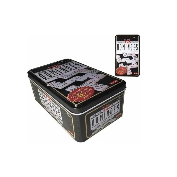 Domino Chancho 12 Juego Dominó Caja Metálica