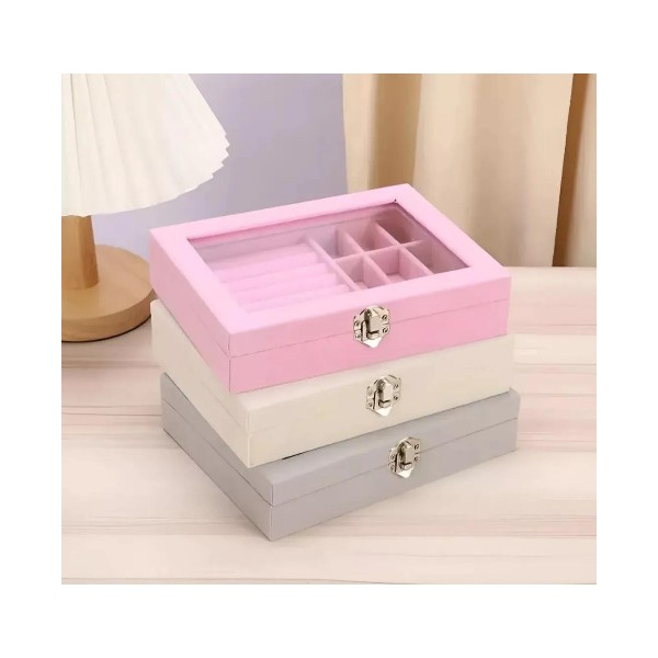 Joyero Rosado De Plush Portatil Multiusos