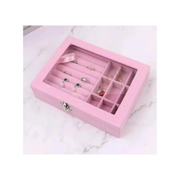 Joyero Rosado De Plush Portatil Multiusos