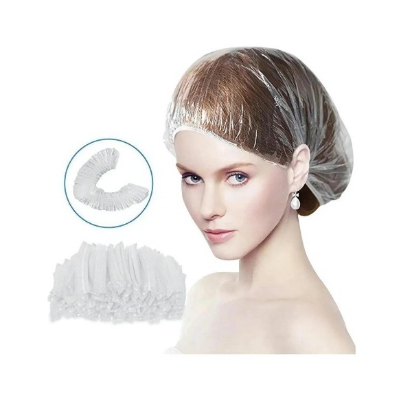 Pack 100 Gorros Desechable Transparente Para La Ducha O Baño