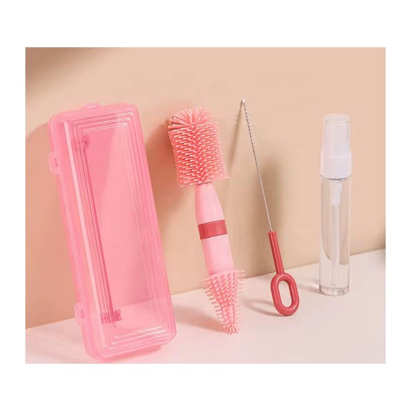 Kit Limpiador de Biberones 4 en 1 Portátil con Estuche