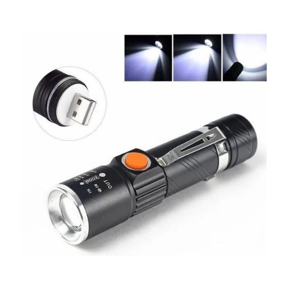 Linterna Led Zoom Cree 3000 Lumenes Recargable Usb