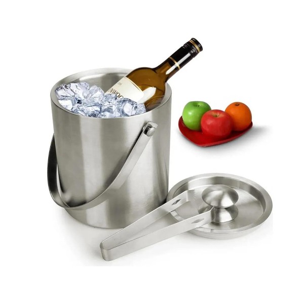 Hielera Con Pinza 2 Lts De Aluminio Contenedor Hielo