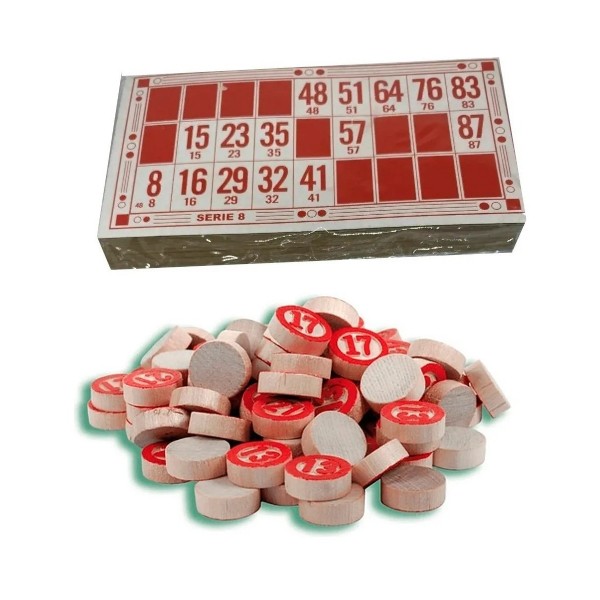 Juego Loteria 48 Cartones Numeros Madera Bingo