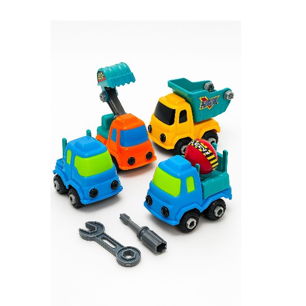 Set Autitos De Construccion Tracción Armable Niños