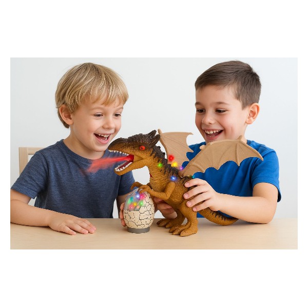 Dinosaurio Con Huevo Camina Sonido Luz y Humo