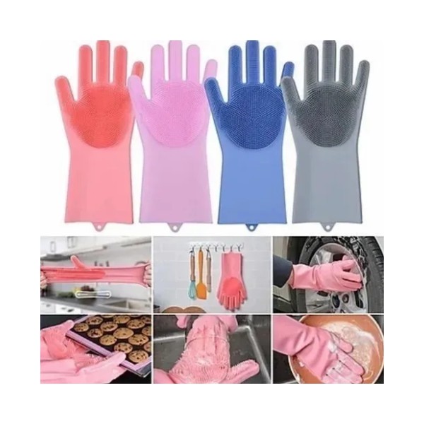 Guantes De Limpieza Multiuso De Silicona Mágico Cocina Baño