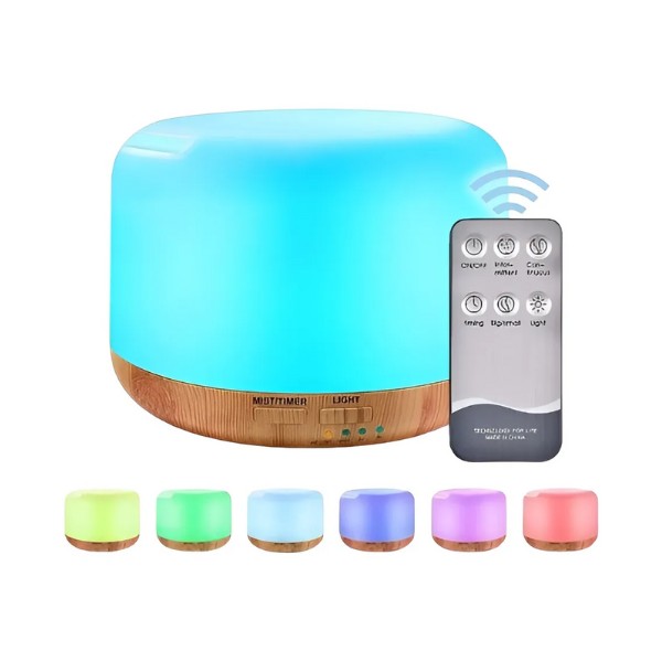 Humidificador Difusor Ultrasonico Aire Lampara Madera Color