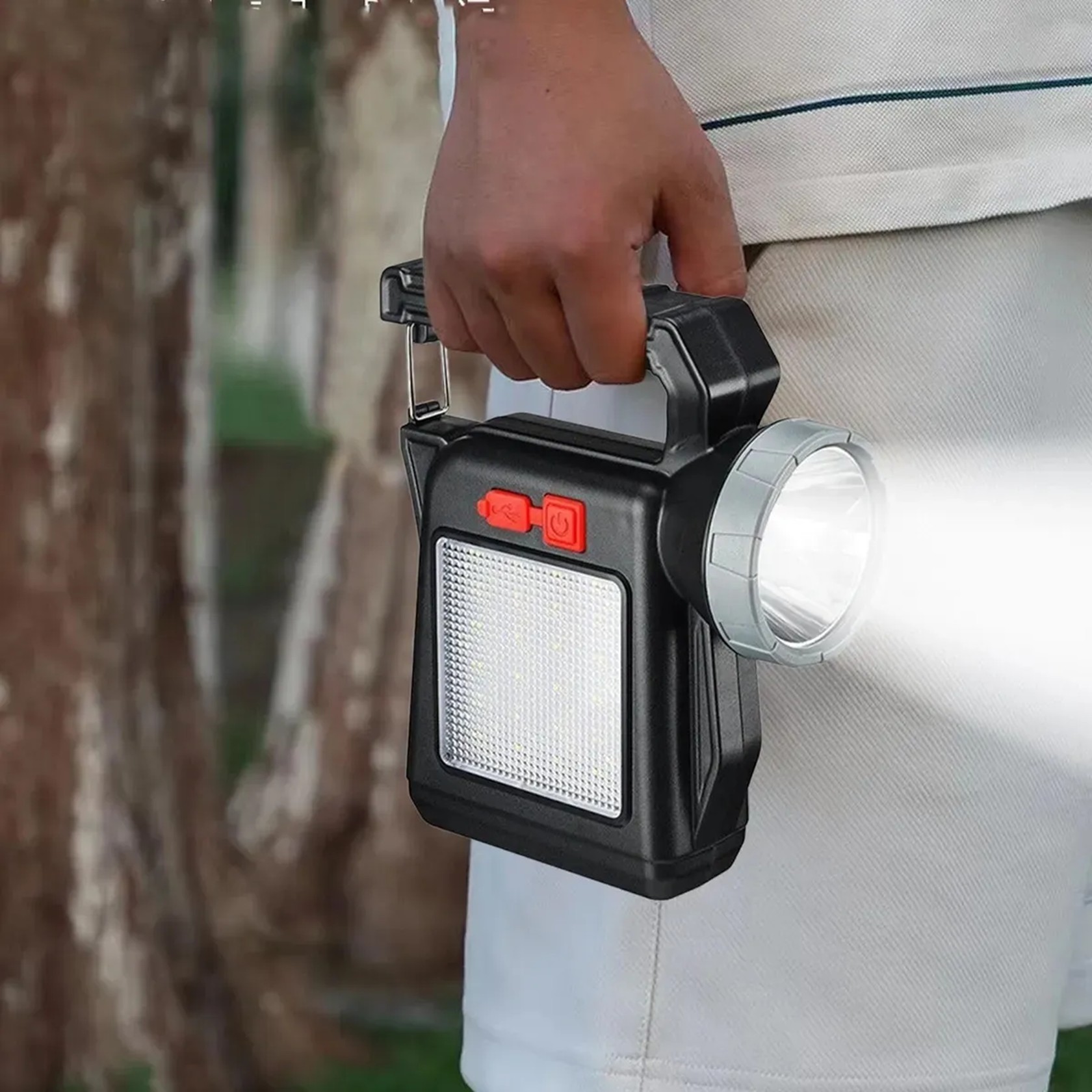 Linterna De Mano Con Largo Alcance, Energía Solar Recargable