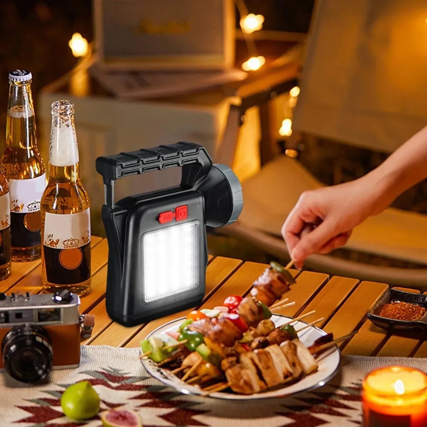 Linterna De Mano Con Largo Alcance, Energía Solar Recargable