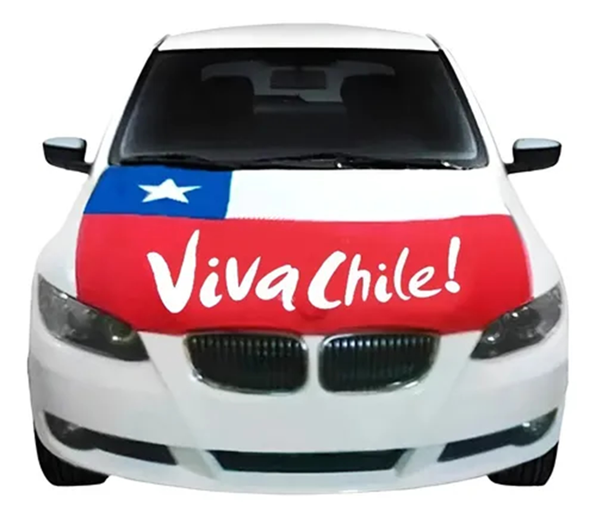 Bandera Cubre Capot Auto Viva Chile Elastica Fechas Patrias