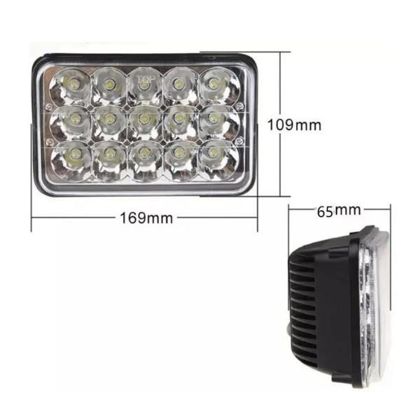 Focos Led Rectangular H4 Alta Baja Ojo Ángel 5 Pulgadas