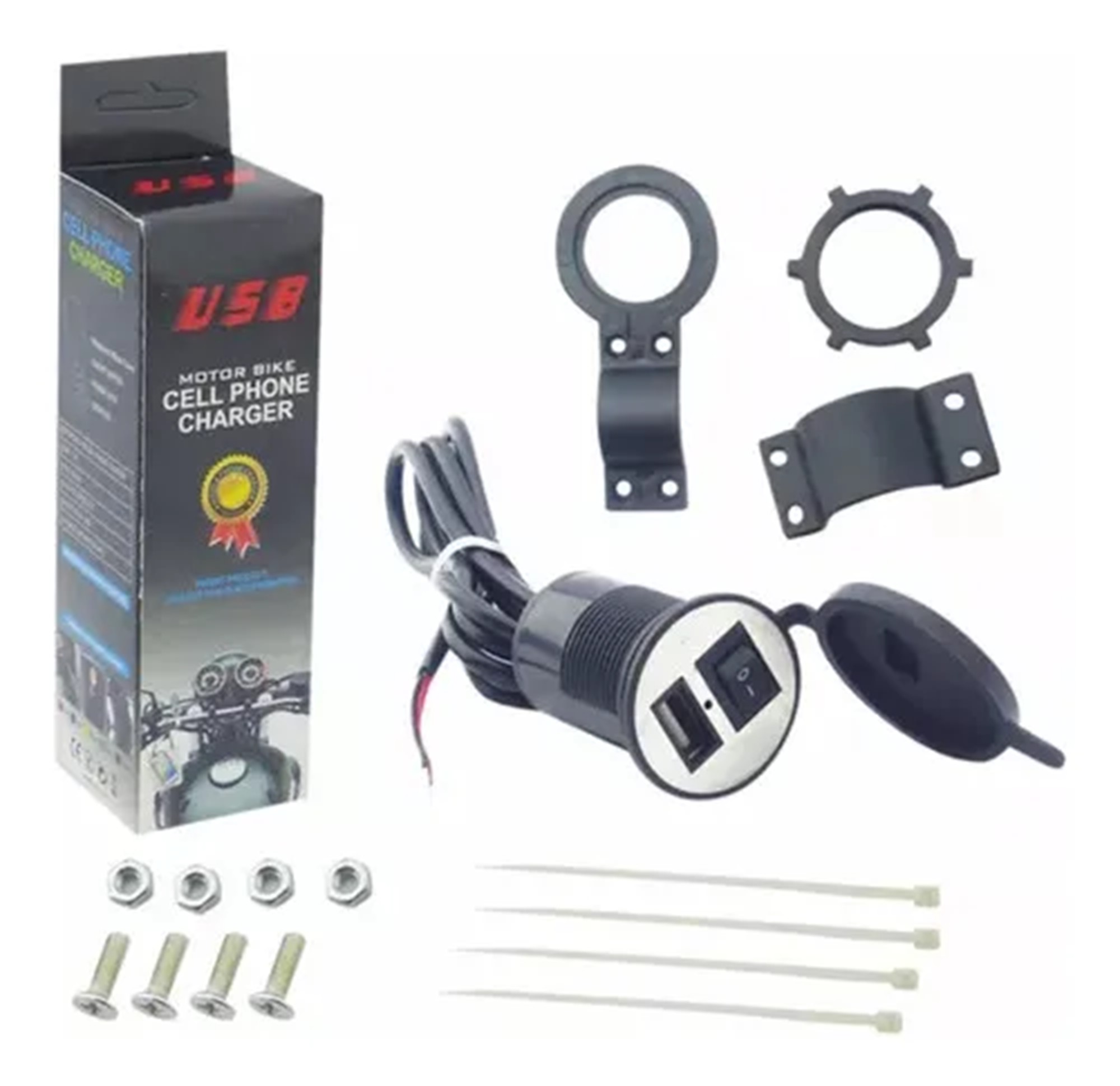 Cargador Usb Para Moto Con Base
