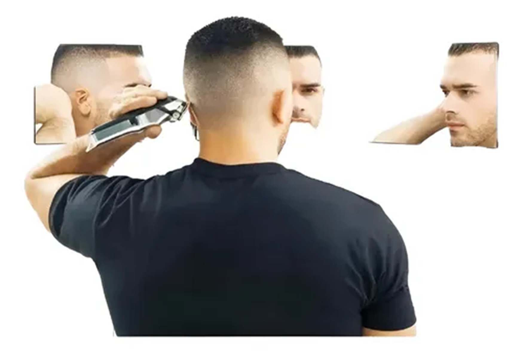 Espejo De 3 Vías De Corte De Pelo Triple De 360 Con Ganchos