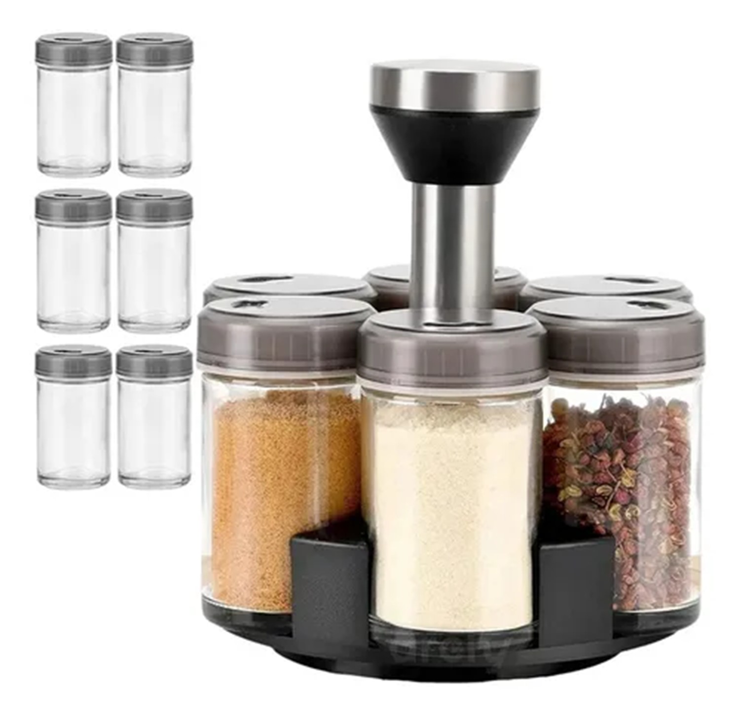 Base Condimentero Giratorio De 6 Especiero Para Cocina 360