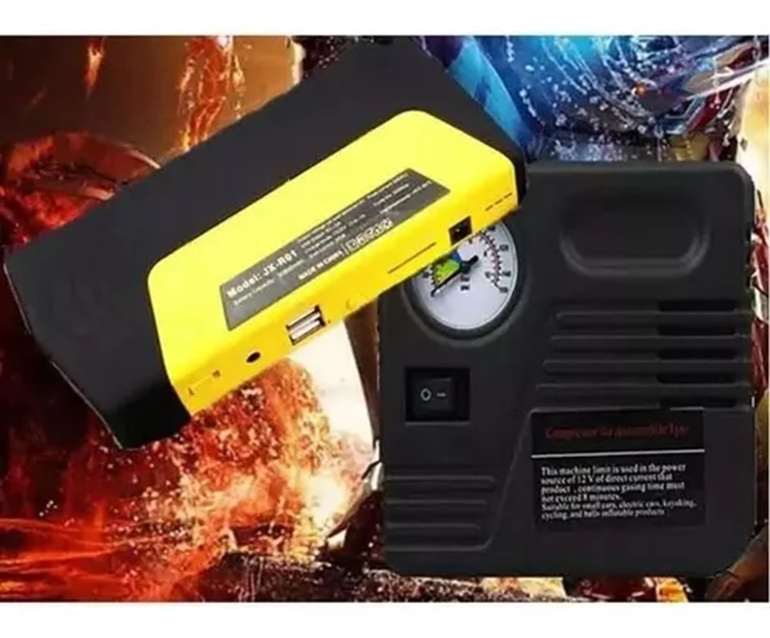 Partidor De Auto Batería Powerbank + Compresor 12v