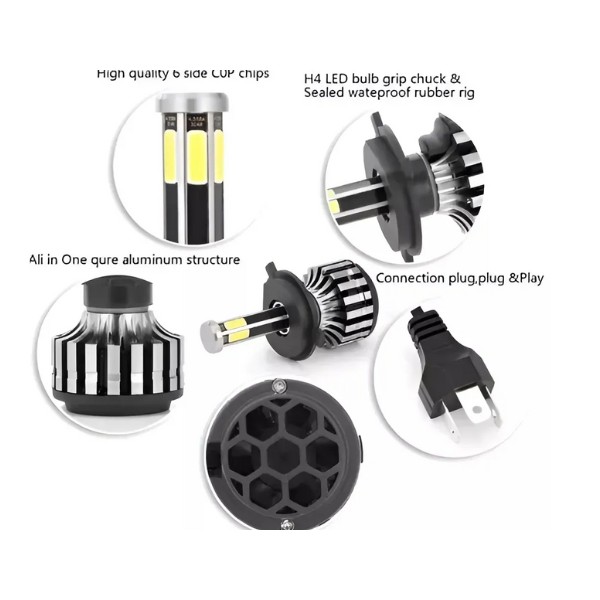 Ampolletas Led Luces Turbo led Auto 8000lm H4